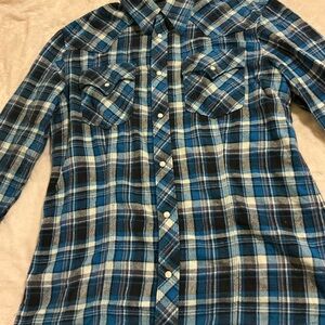 Blue and white Plaid Men's Shirt